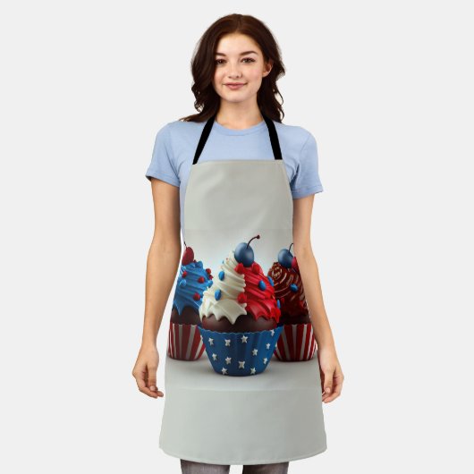 Patriotische Cupcakes Schürze (Getragen)