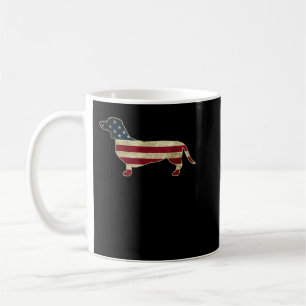 Patriotische Dackel 4. Juli amerikanischer Flaggen Kaffeetasse
