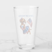 Patriotische Dackel Cheerleader Beer Glas (Rückseite)