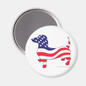 Patriotische Dackel / Dackel Magnet (Vorderseite/Rückseite)