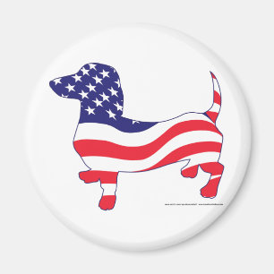Patriotische Dackel / Dackel Magnet