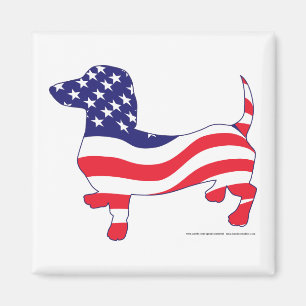 Patriotische Dackel / Dackel Magnet
