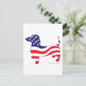 Patriotische Dackel / Dackel Postkarte (Stehend Vorderseite)