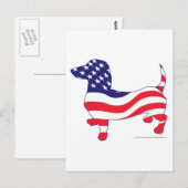 Patriotische Dackel / Dackel Postkarte (Vorne/Hinten)