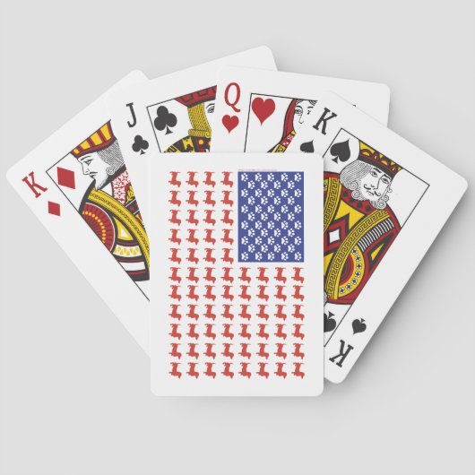 Patriotische Dackel Dackel Spielkarten (Rückseite)