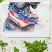 Patriotische Dackel Geschirrtuch (Gefaltet)