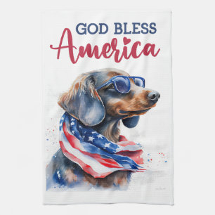 Patriotische Dackel Geschirrtuch