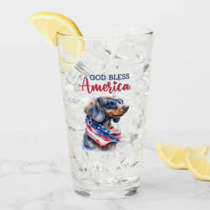 Patriotische Dackel Glas