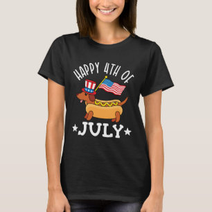 Patriotische Dackel Hot Dog Americana bis Juli T-Shirt
