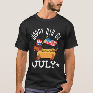 Patriotische Dackel Hot Dog Americana bis Juli T-Shirt