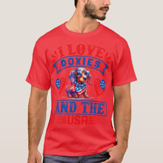 Patriotische Dackel Hund 2 T-Shirt