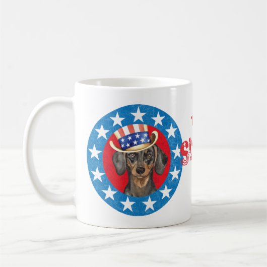 Patriotische Dackel Kaffeetasse (Links)