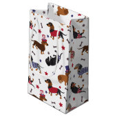 Patriotische Dackel Kleine Geschenktüte (Rückseite Schrägansicht)
