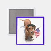 Patriotische Dackel Magnet (Vorderseite/Rückseite)