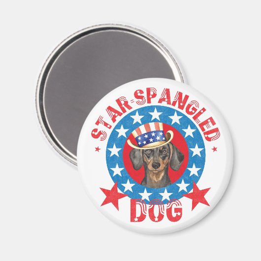 Patriotische Dackel Magnet (Vorderseite/Rückseite)