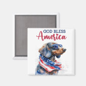 Patriotische Dackel Magnet (Vorderseite/Rückseite)