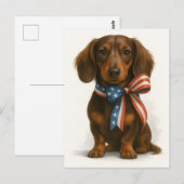 Patriotische Dackel Postkarte (Vorne/Hinten)