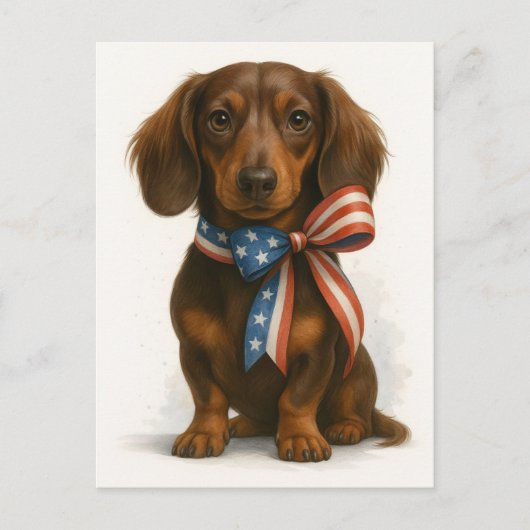Patriotische Dackel Postkarte (Vorderseite)