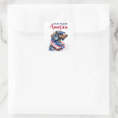 Patriotische Dackel Quadratischer Aufkleber (Tasche)