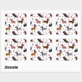 Patriotische Dackel Quadratischer Aufkleber (Blatt)