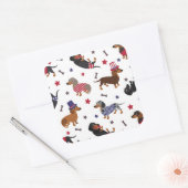 Patriotische Dackel Quadratischer Aufkleber (Umschlag)