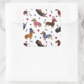 Patriotische Dackel Quadratischer Aufkleber (Tasche)