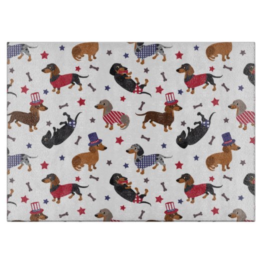 Patriotische Dackel Schneidebrett (Vorderseite)