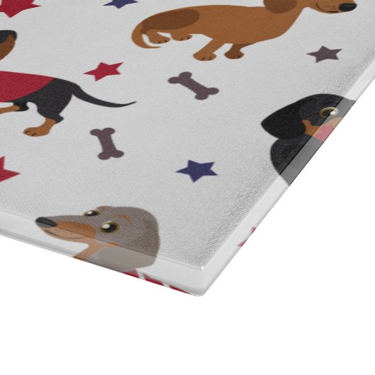 Patriotische Dackel Schneidebrett (Ecke)