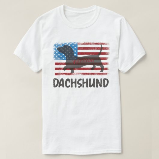 Patriotische Dackel Shadow T-Shirt (Design vorne)