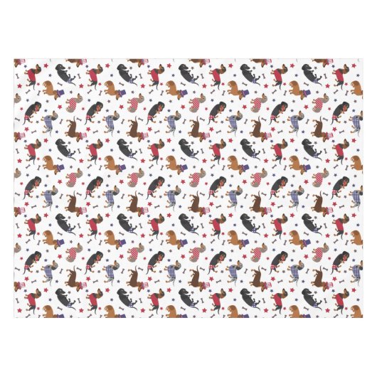 Patriotische Dackel Tischdecke (Vorderseite (Horizontal))