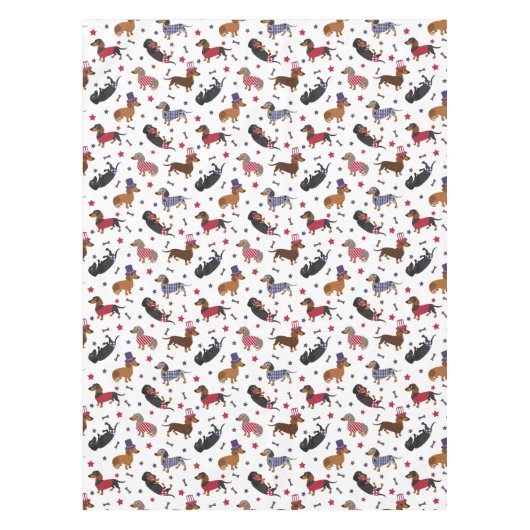 Patriotische Dackel Tischdecke (Vorderseite)