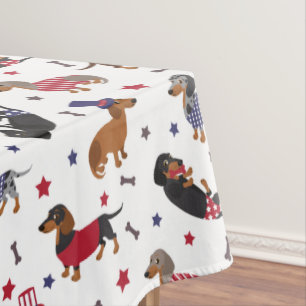 Patriotische Dackel Tischdecke