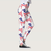 Patriotische Dackel USA Leggings (Rechts)