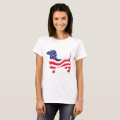 Patriotische Dackel USA T-Shirt (Vorne ganz)