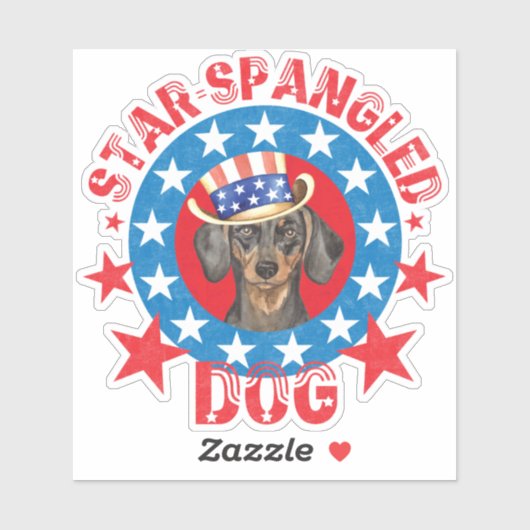 Patriotische Dackel Vinyl Sticker (Blatt)