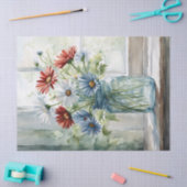 Patriotische Daisien in einer Mason Jar Wasserfarb Seidenpapier (Basteln)