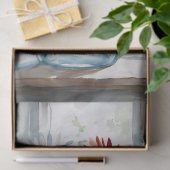 Patriotische Daisien in einer Mason Jar Wasserfarb Seidenpapier (Geschenk)