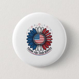 Patriotische Daisy Dank Für Ihren Dienst Shirt Des Button
