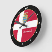 Patriotische dänische Flagge, Dänemark Zuhause / D Runde Wanduhr (Winkel)