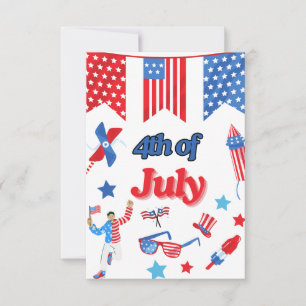 Patriotische Danksagungskarte zum 4. Juli Dankeskarte