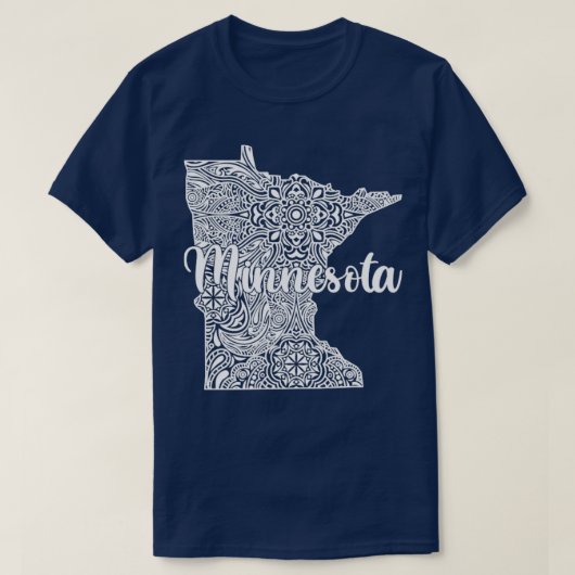 Patriotische Dekorative Mandala Stil Karte Minneso T-Shirt (Design vorne)