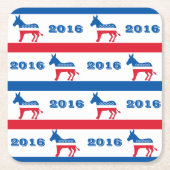 Patriotische Demokrat-Esel-Streifen 2016 Rechteckiger Pappuntersetzer (Vorderseite)