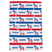 Patriotische Demokrat-Esel-Streifen 2020 Mittlere Geschenktüte (Vorderseite)