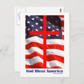 Patriotische Designs - "Bless America" Postkarte (Vorne/Hinten)