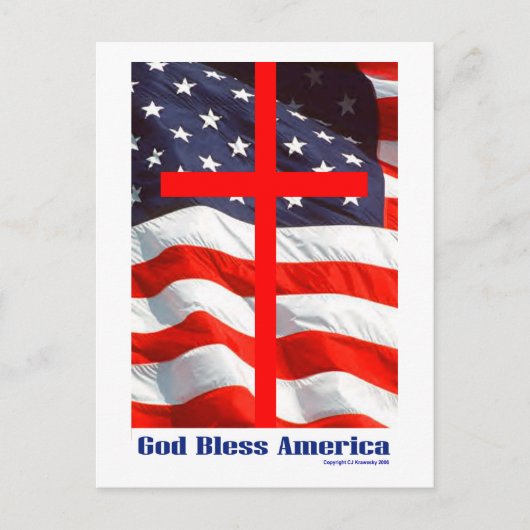 Patriotische Designs - "Bless America" Postkarte (Vorderseite)