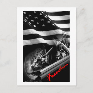 Patriotische Designs - "USA Freedom Motorcycle" Postkarte