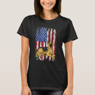 Patriotische Deutsche Schäferfahne Amerikanische F T-Shirt