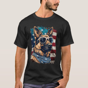 Patriotische Deutsche Schäferfahne Amerikanische F T-Shirt