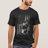 Patriotische Deutsche Schäferfahne Amerikanische F T-Shirt (Vorderseite)