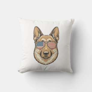 Patriotische Deutsche Schäferhund-Sonnenbrille Vin Kissen